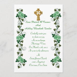 Irish Wedding nodigKeltic cross Kaart