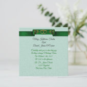 Irish Wedding nodigshamrocks and ribbon Kaart (Staand voorkant)