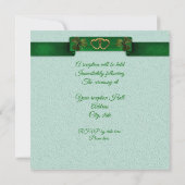 Irish Wedding nodigshamrocks and ribbon Kaart (Achterkant)