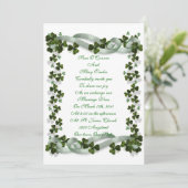 Irish Wedding nodigshamrocks and ribbon Kaart (Staand voorkant)