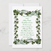 Irish Wedding nodigshamrocks and ribbon Kaart (Voorkant)
