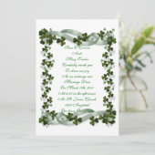 Irish Wedding nodigshamrocks and ribbon Kaart (Staand voorkant)