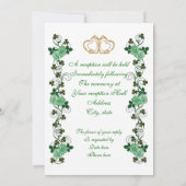 Irish Wedding nodigshamrocks and ribbon Kaart (Achterkant)