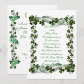 Irish Wedding nodigshamrocks and ribbon Kaart (Voorkant / Achterkant)
