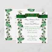 Irish Wedding nodigshamrocks and ribbon Kaart (Voorkant / Achterkant)