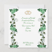 Irish Wedding nodigshamrocks and ribbon Kaart (Achterkant)