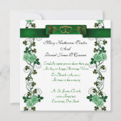 Irish Wedding nodigshamrocks and ribbon Kaart (Voorkant)