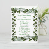 Irish Wedding nodigshamrocks and ribbon Kaart (Staand voorkant)