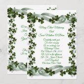 Irish Wedding nodigshamrocks and ribbon Kaart (Voorkant / Achterkant)