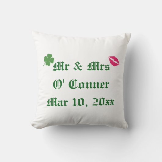 Irish Wedding Pillow Kussen (Voorkant)
