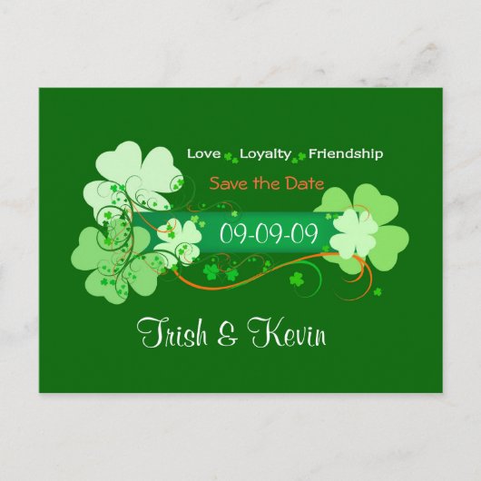 Irish Wedding Save the Date Briefkaart (Voorkant)