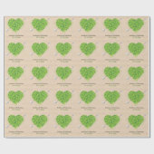 Irish Wedding Shamrock Heart Cadeaupapier (Vlak)