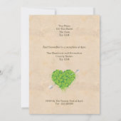 Irish Wedding Shamrock Heart Kaart (Achterkant)