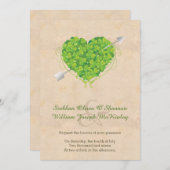 Irish Wedding Shamrock Heart Kaart (Voorkant / Achterkant)