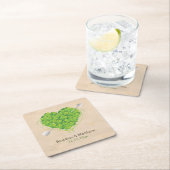 Irish Wedding Shamrock Heart Kartonnen Onderzetters (Insitu)