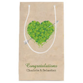 Irish Wedding Shamrock Heart Klein Cadeauzakje (Voorkant)