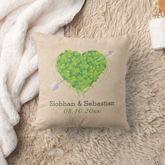 Irish Wedding Shamrock Heart Kussen (Deken)