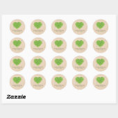 Irish Wedding Shamrock Heart Ronde Sticker (Vel)