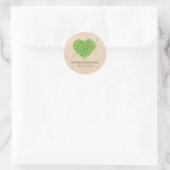 Irish Wedding Shamrock Heart Ronde Sticker (Tas)