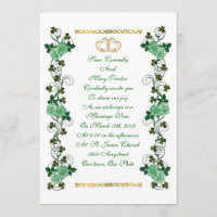 Irish Wedding-uitnodiging shamrocks en groene roze