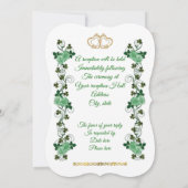 Irish Wedding-uitnodiging shamrocks en groene roze Kaart (Achterkant)