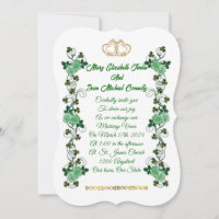 Irish Wedding-uitnodiging shamrocks en groene roze
