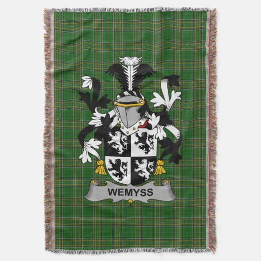 Irish Wemyss Coat of Arms Family Crest Ireland Deken (Voorkant Verticaal)