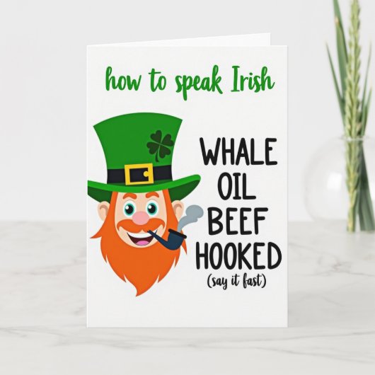 Irish Whale Oil Beef Hooked Card Kaart (Voorkant)