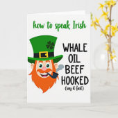 Irish Whale Oil Beef Hooked Card Kaart (Gele Bloem)