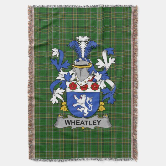 Irish Wheatley Coat of Arms Family Crest Ireland Deken (Voorkant Verticaal)
