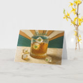 Irish Whiskey Tumbler Shamrock Ice "Sláinte!" Kaart (Gele Bloem)