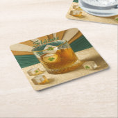 Irish Whiskey Tumbler Shamrock Ice "Sláinte!" Kartonnen Onderzetters (Schuin)