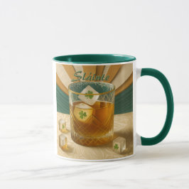 Irish Whiskey Tumbler Shamrock Ice "Sláinte!" Mok