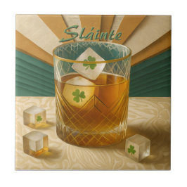 Irish Whiskey Tumbler Shamrock Ice "Sláinte!" Tegeltje