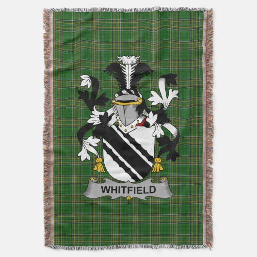 Irish Whitfield Coat of Arms Family Crest Ierland Deken (Voorkant Verticaal)