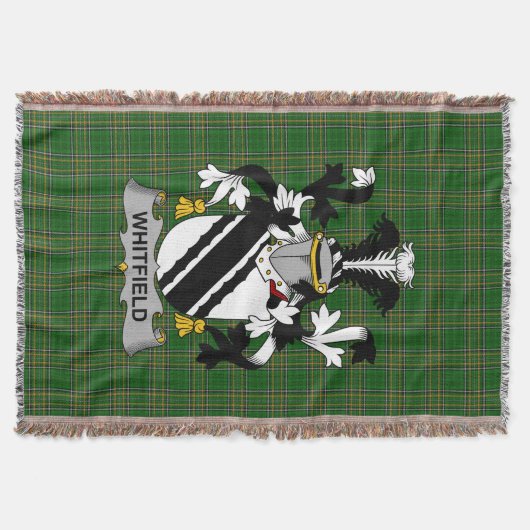 Irish Whitfield Coat of Arms Family Crest Ierland Deken (Voorkant)