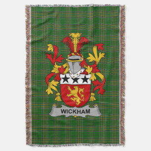 Irish Wickham Coat of Arms Family Crest Ireland Deken