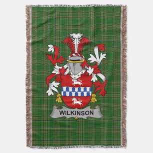 Irish Wilkinson Coat of Arms Family Crest Ireland Deken