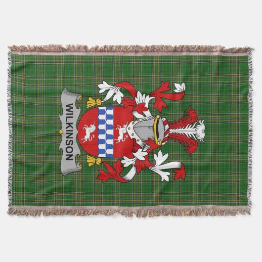 Irish Wilkinson Coat of Arms Family Crest Ireland Deken (Voorkant)