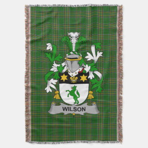 Irish Wilson Coat of Arms Family Crest Ireland Deken
