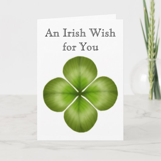 Irish Wish for You Clover Kaart (Voorkant)