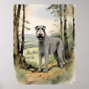 Irish Wolf Hound - Hond Art Print