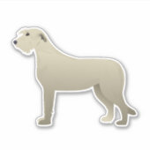 Irish Wolfhoubnd Hondenras Side Uitzicht Silhouett Sticker (Voorkant)
