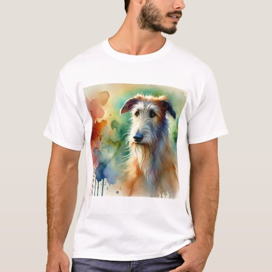 Irish Wolfhound 100924AREF150 - Watercolor T-shirt (Voorkant)