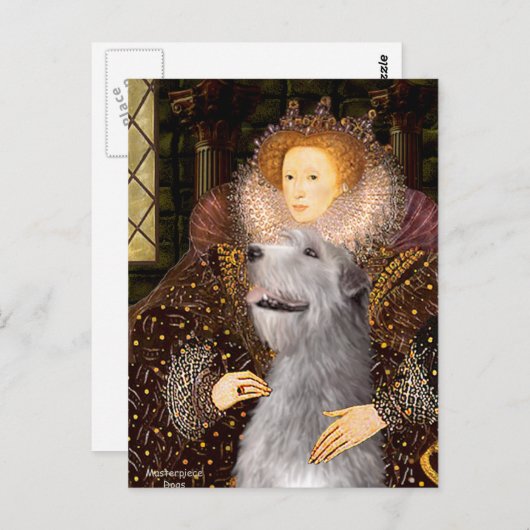 Irish Wolfhound 6 - Queen Briefkaart (Voorkant / Achterkant)