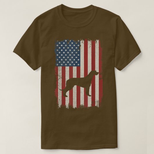 Irish Wolfhound American Flag USA Hondenliefhebber T-shirt (Design voorkant)