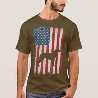 Irish Wolfhound American Flag USA Hondenliefhebber T-shirt
