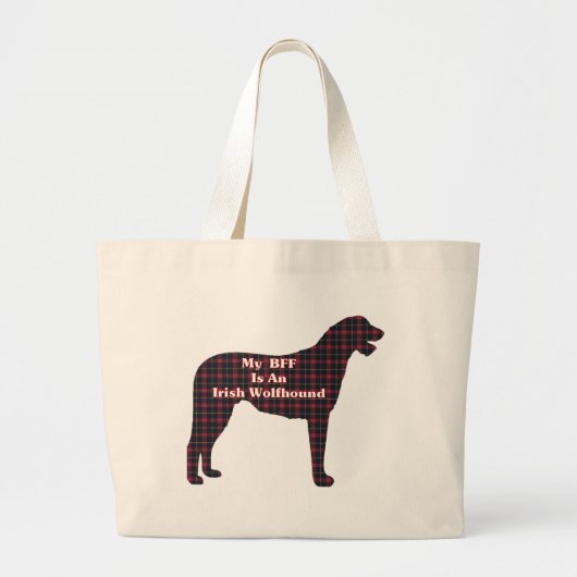 Irish Wolfhound BFF Gifts Grote Tote Bag (Voorkant)
