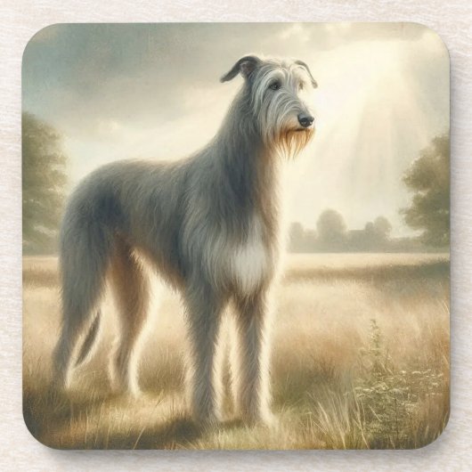 Irish Wolfhound Bier Onderzetter (Voorkant)
