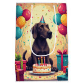 Irish Wolfhound Birthday Celebration Medium Cadeauzakje (Achterkant)